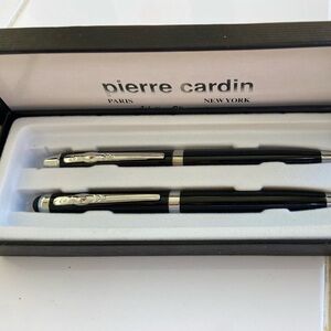 Pierre Cardin Black and Silver Twin Pen Set